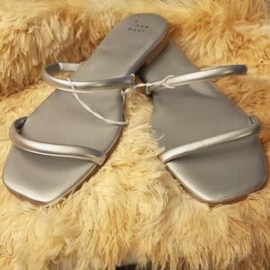 A New Day™ Winnie Skinny Strap Sandals – Silver Size 10